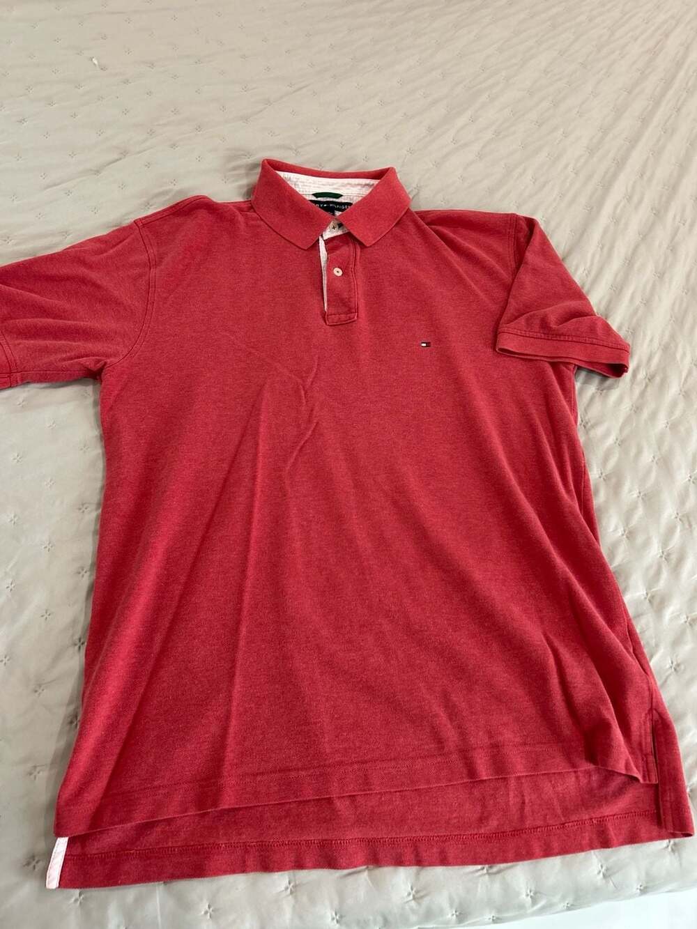 Tommy Hilfiger Red Cotton Polo Shirt Size L/G